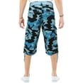 thumbnail image 2 of X RAY JEANS Mens Belted 18" Inseam Below Knee Long Cargo Shorts, Teal Camo, 32, 2 of 5