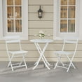 thumbnail image 4 of 3-Piece Patio Bistro Set Outdoor Furniture Set Folding Bistro Table and Chairs with Premium Steel Frame Weather Resistant Conversation Set for Bistro Balcony Porch Yard Garden，white, 4 of 9