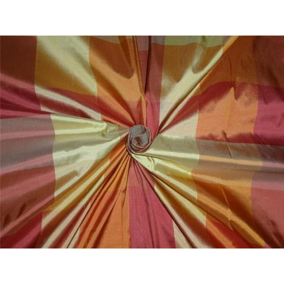 Multi Color 3.5quot; X 3.5quot; Dupioni Plaids - Drapery Fabric