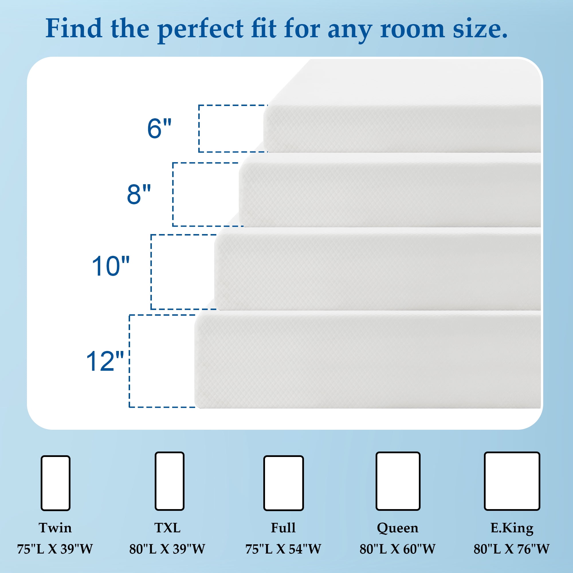 Leovanni 6" Gel Memory Foam Mattress, Full - 2-Layer Design with Removable & Washable Cover, Medium Firm Support, CertiPUR-US Certified