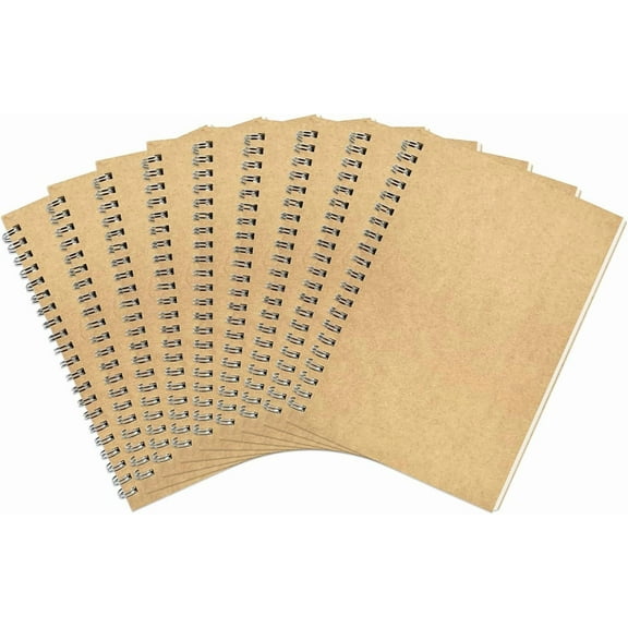 9 Pack College Ruled Notebook, Soft Yellow Cover Spiral Notebook, Memo Notepad Sketchbook, Students Office Business Diary Spiral Book Journal,100 Pages, 50 Sheets, 7.48 x 5.11 Inch