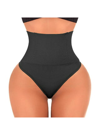 Women's High Waist Seamless Body Shaper Briefs Firm Control Tummy Thong Shapewear  Panties Girdle Underwear, Black, XS/S 
