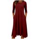 thumbnail image 1 of Vestido Largo de Manga Larga para las Mujeres Color Sólido Camisa de Noche de Ternera, Suelto Vestido de Sueño Casual para el Salón de Casa, 1 of 5
