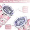 thumbnail image 5 of Personalized Dog Lover Gift Idea - 40oz Insulated Tumbler with Straw for Women - Non-Slip Handle Coffee Travel Cup, 5 of 7