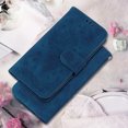 thumbnail image 3 of Allytechgroup Flower Embossed Flip Stand Cards Slots Shockproof Hand Wrist Wallet Case Cover for  Apple iPhone 15 Pro, Blue, 3 of 6