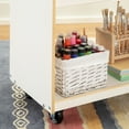 thumbnail image 3 of Guidecraft EdQ Kids Book Storage Cart - White: 2-Shelf Wooden Rolling Utility Cart with Wheels | Kids Bookcase with Storage Shelves for Classroom, 3 of 5