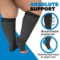 thumbnail image 6 of Made in USA - Toeless Compression Knee High for Women 15-20mmHg - Black, Medium, 6 of 9