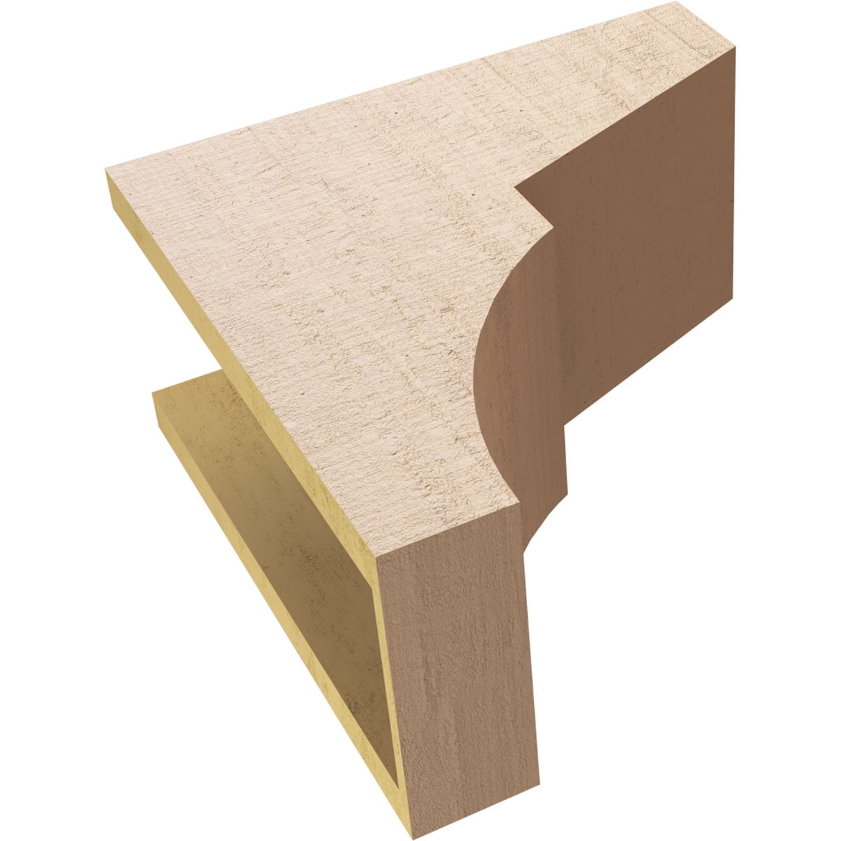 7"W x 14"D x 14"H Classic Monterey Rough Cedar Woodgrain TimberThane Corbel, Primed Tan