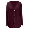 thumbnail image 3 of DuoJiaJ Sweaters for Women Cardigan Open Front Button Down Casual Sweater Lightweight Outwear Coats Fall Trendy Clothes Red XXXL, 3 of 3
