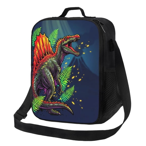 Dinosaur Lunch Box Insulated Thermal Lunch Bag Leakproof Large Capacity Reusable Lunch Box With Shoulder Strap Cooler Tote For Picnic Beach Travel Daily