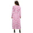 thumbnail image 2 of FKELYI Long Sleeve Maxi Dress for Women V-Neck Soft Casual Dress Pink Leopard Print Flowy A-Line Dresses with Side Pockets for Party Wedding, M, 2 of 6
