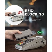 VULKIT Side Slider Mechanism, with/without Back Zipper Pocket, Magnetic Strip Closure Tri-fold Wallet-VC302 Grey