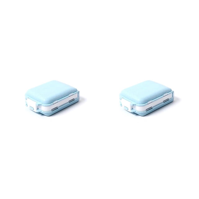 Bearachild Pastillero Contenedor Plegable Rejillas Múltiples Tablet Organizador Divisor Interior Exterior Compartimento Dispensador Trigo Azul azul paja 2Conjunto