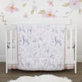 thumbnail image 3 of NoJo Watercolor Deer 4 Piece Nursery Crib Bedding Set, Pink/Grey/White/Blue, 3 of 6