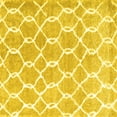 thumbnail image 1 of Ahgly Company Machine Washable Indoor Square Trellis Yellow Modern Area Rugs, 5' Square, 1 of 4