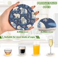 thumbnail image 3 of Haosy Set of 6 Drink Woven Coaster with Holder Heat Resistant Non-Slip Bar Coasters 4 Inches Polar Bears Wearing Sweaters, 3 of 7