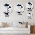 thumbnail image 4 of Designart "Hibiscus Euphoria Blue White II" Floral Hibiscus Metal Round Wall Decor, 4 of 5