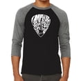 thumbnail image 1 of Men's Raglan Baseball Word Art T-shirt - Guitar Pick, 1 of 2