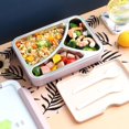 thumbnail image 3 of Stainless Steel Lunch Box Dinnerware Portable Grids Bento Boxes School Office Food Storage Containers Thermal Wooden Style 2022, 3 of 5