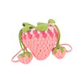 thumbnail image 3 of Bolso de hombro de punto, bolso cloche de crochet, precioso bolso decorativo con forma de fresa Rosa, 3 of 9