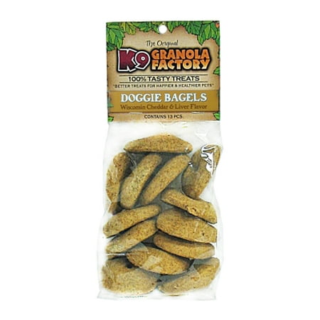 - K9 Granola Factory K9001223 Doggie Bagels Wisconsin Cheddar and Liver Dog Treat, 12 oz, 13 CT Bag