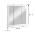 thumbnail image 6 of Design House 30" Wood Wall Mount Tri-View Medicine Cabinet, White, 6 of 11