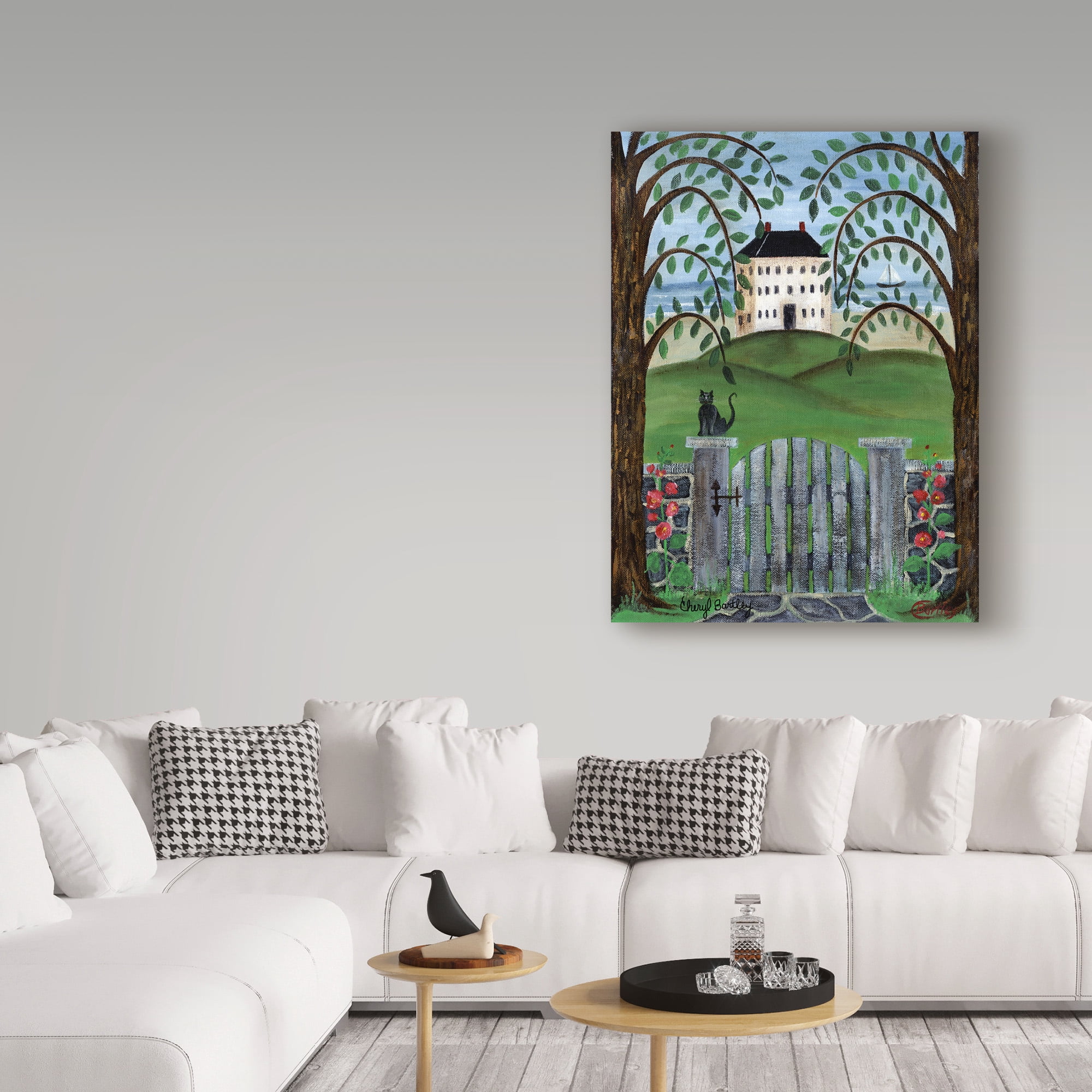 Trademark Fine Art 'Ocean House Cat' Canvas Art by Cheryl Bartley