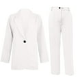 thumbnail image 3 of Aofany Women Blazer Sets Business Casual 2 Piece Outfits Dressy Coat with Straight Pants Suit Set on Clearance, 3 of 4