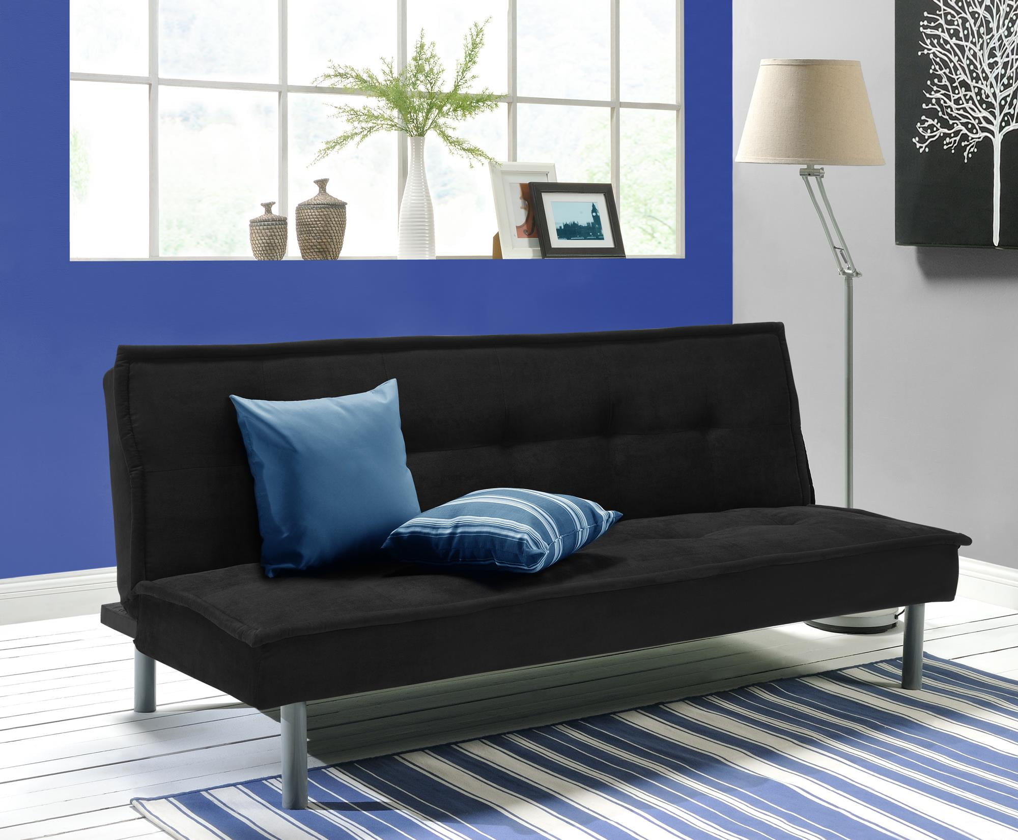 DHP Kent Sofa Futon, Black Microfiber