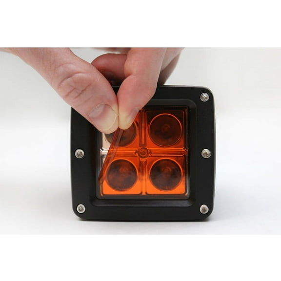 One 2" x 2" Amber Universal LED Lamp Film Cover