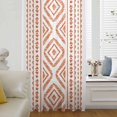 thumbnail image 6 of Orange Boho Sheer Curtains 45 Inches Long, Vintage Southwestern Geometric Stripes Light Filering Curtains, Breathable Simi Curtain Privacy Drapes for Kitchen Bathroom Small Window Treatment, 6 of 9