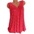 thumbnail image 3 of Camiseta sin mangas con cuello en V sin mangas, chaleco suelto para mujer, camiseta de verano, rojo, L Methold AP001998-21, 3 of 5