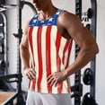 thumbnail image 5 of Logiee America Flags2 Print Men's Workout Tank Top,Quick Dry Workout Tank Top,Gym Muscle Tee,Fitness Bodybuilding Sleeveless T Shirt-3X-Large, 5 of 7