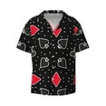 thumbnail image 3 of Cauagu Card Suits Men's Short Sleeve Button Down Hawaiian Shirt for Men Bowling Shirts Casual Summer Beach Shirt,Medium, 3 of 6