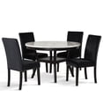 thumbnail image 3 of New Classic Furniture Celeste 5-Pc Faux Marble/Wood Dining Set w/ 4 Chair-Black, 3 of 13