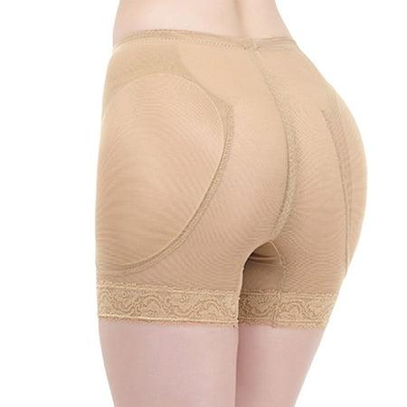 Defitshape Women s Shapewear Shorts Padded Underwear Butt Lifter Hip Enhancer Mesh Body Shaper Panties High Waisted Tummy Control Hip Dip Seamless Nude 8-10