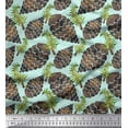 thumbnail image 1 of Soimoi Green Rayon Fabric Fruits Printed Craft Fabric by the Yard 42 Inch Wide, 1 of 3