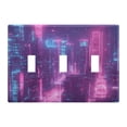 thumbnail image 2 of Dailycode Light Switch Plate Covers 2 Gang Wall Plate Plastics Outlet Covers for Kitchen Home Office Decor Futuristic Cyberpunk City, 2 of 8