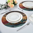 thumbnail image 4 of 15.4" Round Placemat Set of 6 Polyester Fabric Place Mats Non-Slip Dining Kitchen Table Mats for Kitchen Party Decor Colorful Clouds and Mountains, 4 of 5