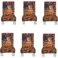 thumbnail image 2 of Autumn Maple Leaf Owl Thanksgiving Chair Covers Set of 6 Spandex Stretch Parsons Chair Slipcovers for Dining Room Universal Removable Washable Chairs Seat Covers Protector for Fall Decor, 2 of 7
