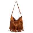 thumbnail image 1 of Bolso Tipo Cartera Con Flecos Hombro Borlas Vaquera Occidental Piel Ante para Mujer, 1 of 8