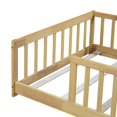 thumbnail image 6 of Alvantor Twin Size Montessori Floor Bed for Kids with Rails, Rubber Wood Toddler Bed Frame Low to Ground, No Box Spring Needed, Natural, 6 of 7