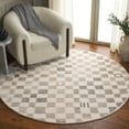 thumbnail image 2 of SAFAVIEH Ebony Hank Checkered Area Rug, Natural/Beige, 6' x 6' Round, 2 of 10