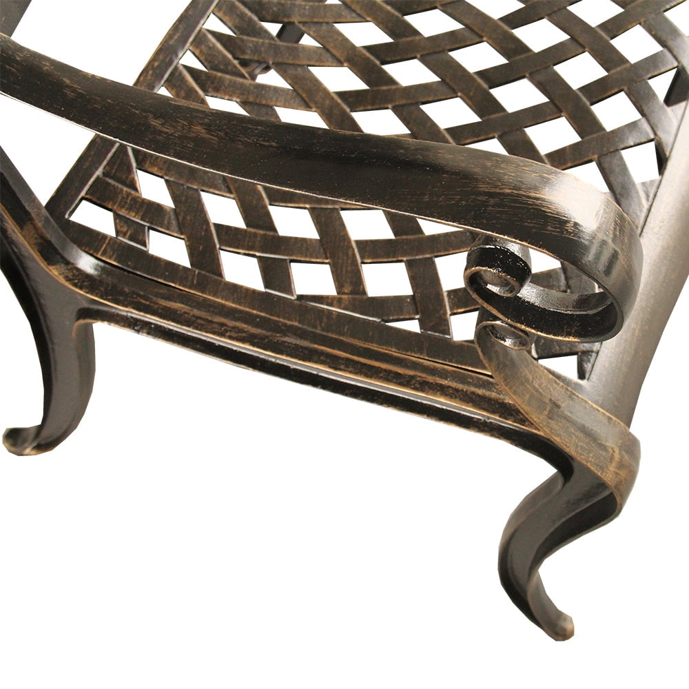 Ornate Traditional Outdoor Cast Aluminum Rose Patio Dining Chair