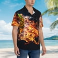 thumbnail image 3 of Bingfone Tennis Ball In Fire1 for Men's Short Sleeve Button Down Shirts Hawaiian Beach Shirt,X-Large, 3 of 7