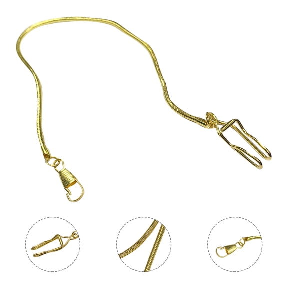 NUOLUX Vintage Pocket Watch Chain 37CM Metal Decorative Belt Chain with Buckle for Men and Women