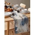 thumbnail image 6 of Ldtrchee Brown Blue Table Runner 72 Inches, Vintage Abstract Art Modern Bed Runner Dresser Scarves Tabletop for Indoor Outdoor Parties/Ceremony/Banquet, 16" x 72", 6 of 8