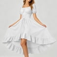 thumbnail image 5 of Lace Up Renaissance Dress Women Medieval Costume Victorian Dresses Peasant Gothic Fairy Witch Wedding Dress, 5 of 7