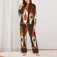 thumbnail image 3 of Disketp Pajamas Set Long Sleeve Sleepwear Womens Button Down Nightwear Pj Sets-Fall Gnomes, 3 of 9