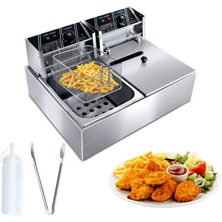 Aigostar Deep Fryer with Basket 3L/3.2Qt Stainless Steel Electric Deep Fat Fryer with Temperature Limiter1650W, Silver